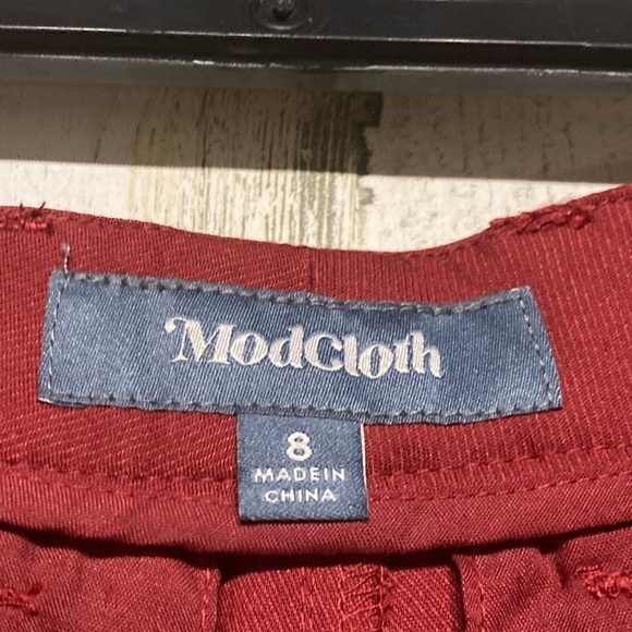 Modcloth Red Wine Wide Leg Savannah Pants 8 - Picture 9 of 11